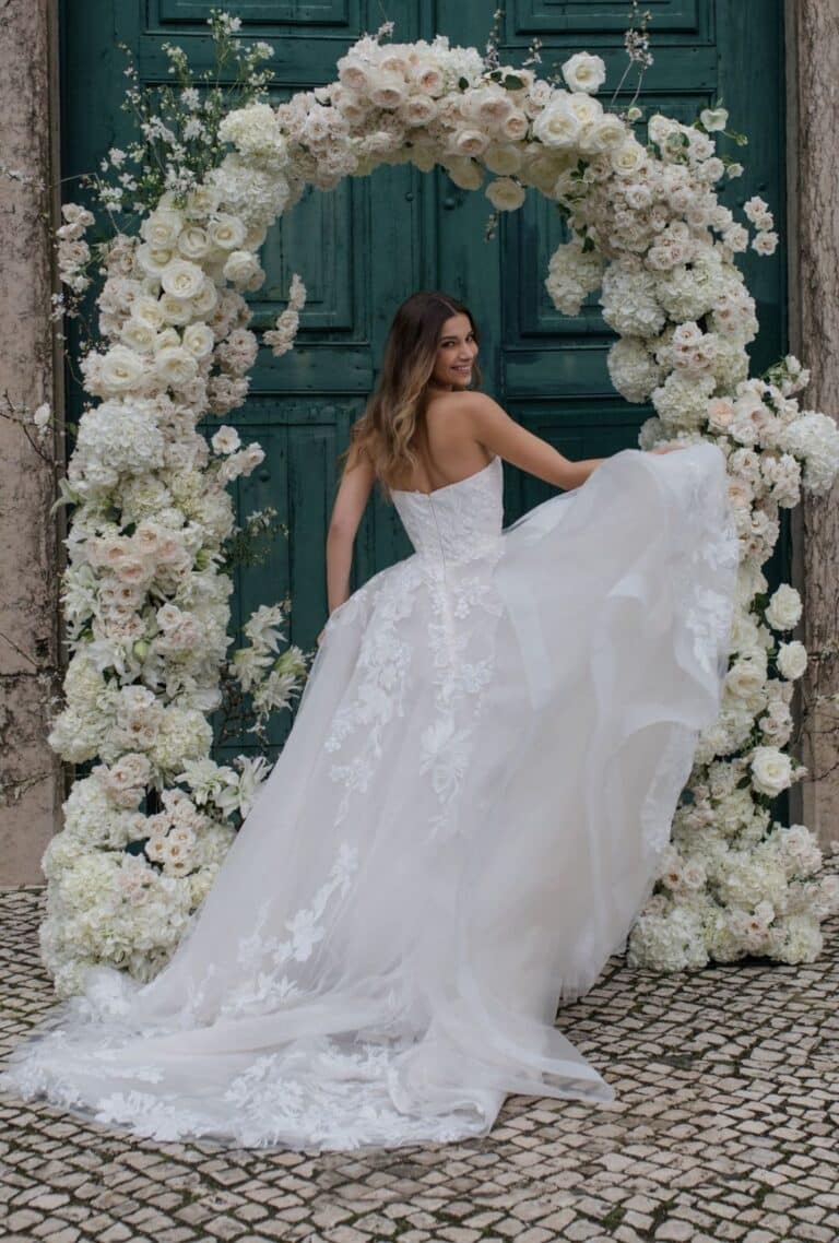 Allure Bridals Abella Colletion | Style E450 | Babetta Back Movement View