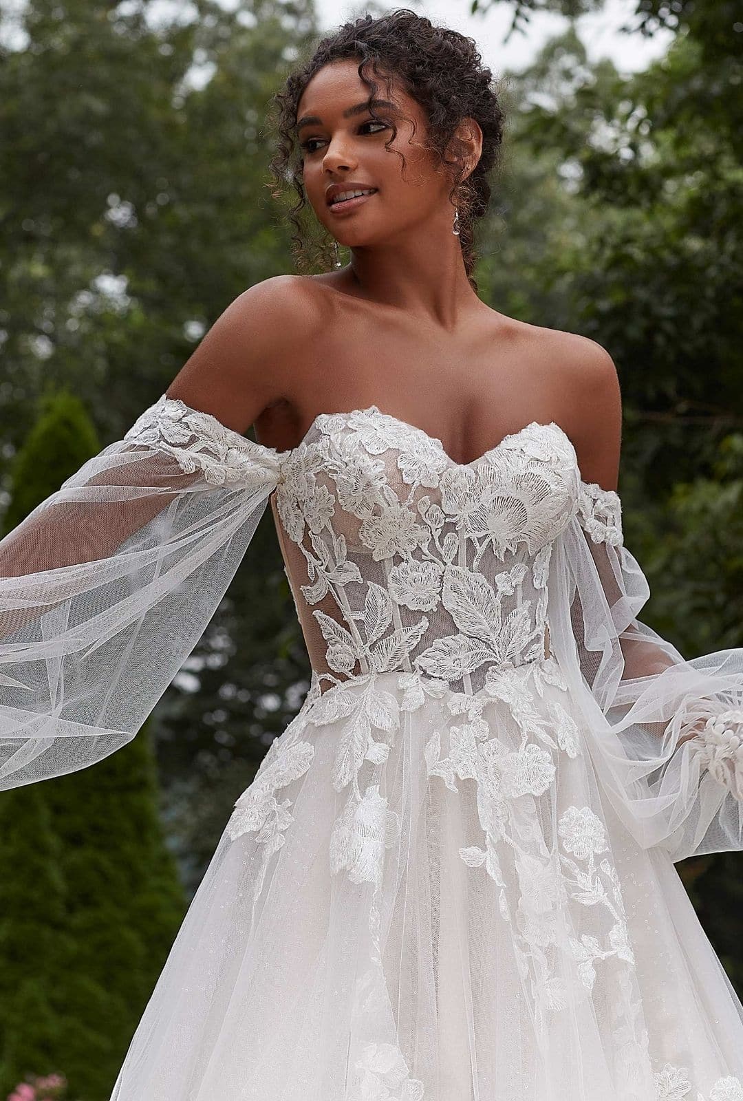 10 - wedding dress with sleeves and floral lace