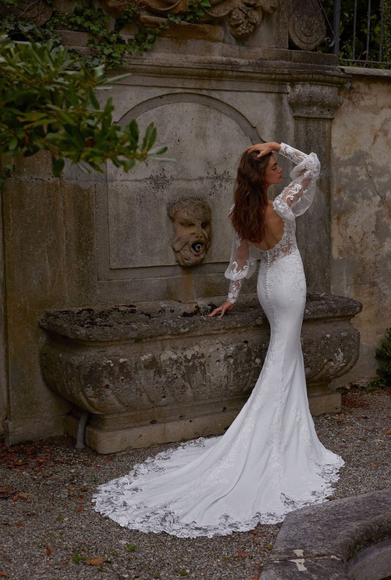Justin Alexander Wedding Dress Style 88391 - Izara - Back View with Sleeves